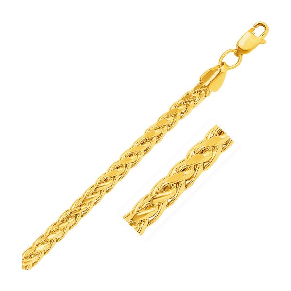 5.2mm 14k Yellow Gold Diamond Cut Round Franco Chain