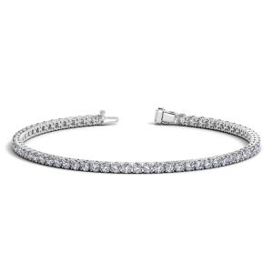 14k White Gold Round Diamond Tennis Bracelet (3 cttw)
