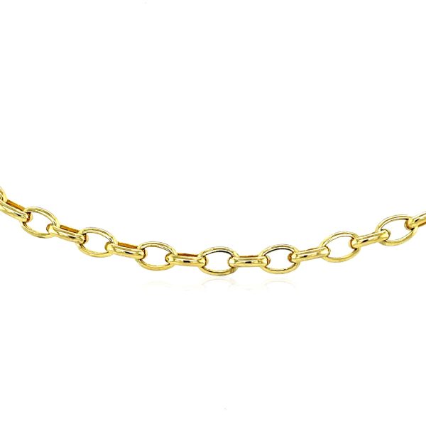 4.6mm 14k Yellow Gold Oval Rolo Chain