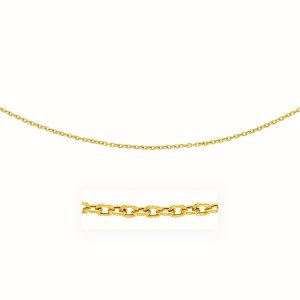 3.5mm 14k Yellow Gold Pendant Chain with Textured Links