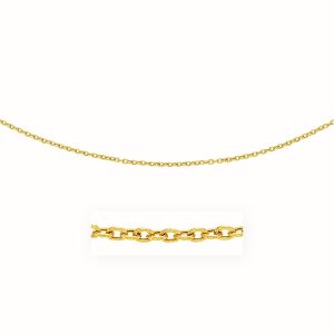 3.5mm 14k Yellow Gold Pendant Chain with Textured Links