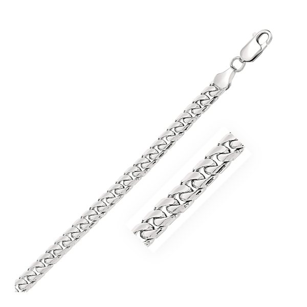 5.8mm 14k White Gold Solid Miami Cuban Chain