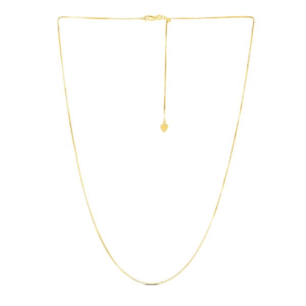 14k Yellow Gold Adjustable Box Chain 0.7mm