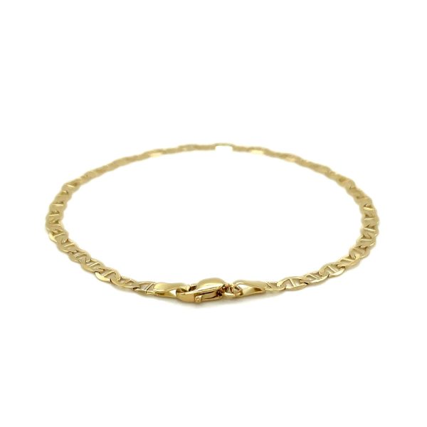 3.2mm 14k Yellow Gold Mariner Link Anklet