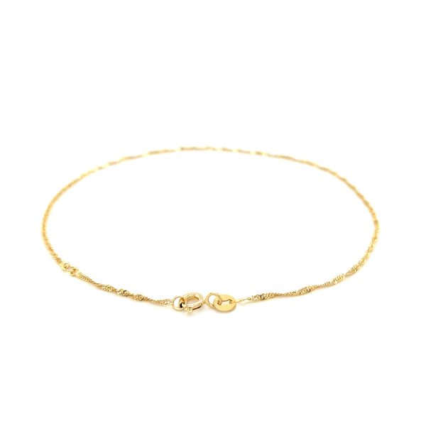 14k Yellow Gold Singapore Anklet 1.5mm