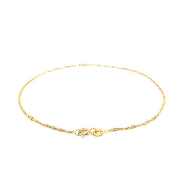 14k Yellow Gold Singapore Anklet 1.5mm