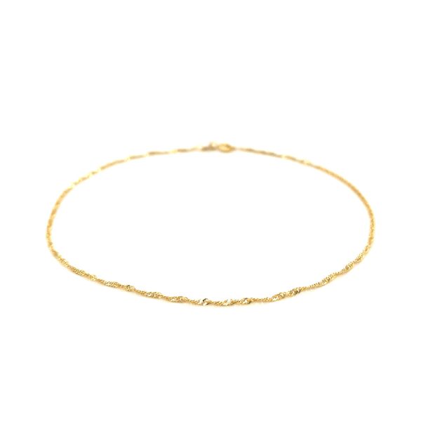 14k Yellow Gold Singapore Anklet 1.5mm