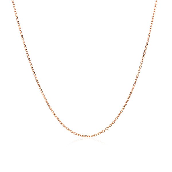 14k Pink Gold Diamond Cut Cable Link Chain 0.8mm