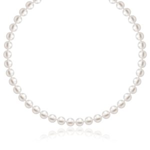 14k Yellow Gold Necklace with White Freshwater Cultured Pearls (6.0mm to 6.5mm)