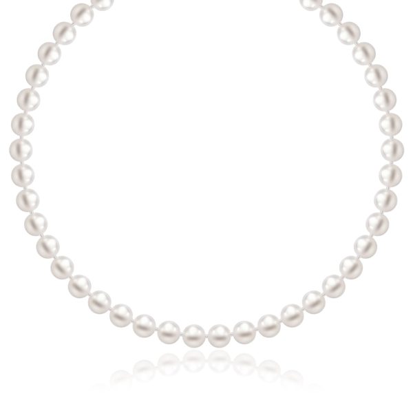 14k Yellow Gold Necklace with White Freshwater Cultured Pearls (6.0mm to 6.5mm)