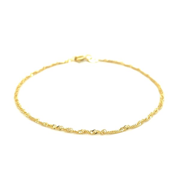 10k Yellow Gold Singapore Anklet 1.5mm