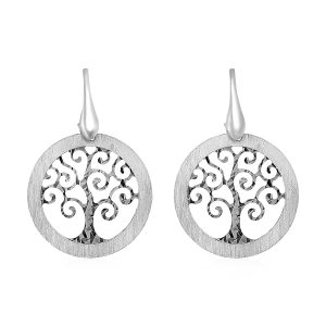 Tree of Life Cutout Earrings in Sterling Silver