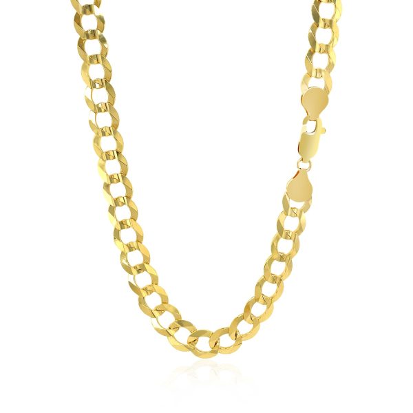 7.0mm 10k Yellow Gold Curb Chain