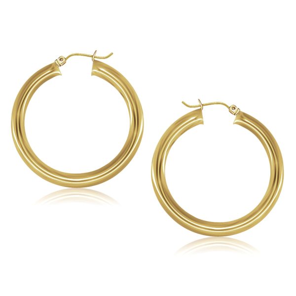 14k Yellow Gold Polished Hoop Earrings (40 mm)