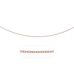 2.5mm 14k Rose Gold Pendant Chain with Textured Links