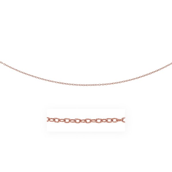 2.5mm 14k Rose Gold Pendant Chain with Textured Links