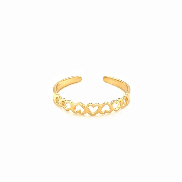 14k Yellow Gold Heart Toe Ring