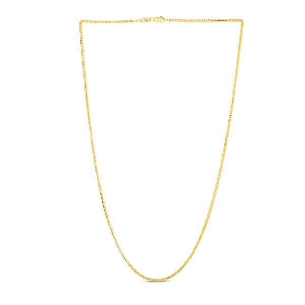 14k 1.8mm Yellow Gold Square Wheat Chain