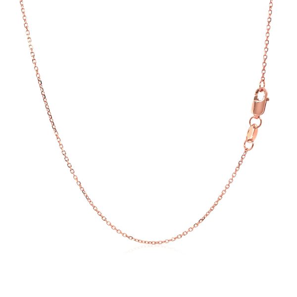 Diamond Cut Cable Link Chain in 14k Rose Gold (0.8 mm)