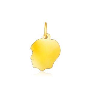 14k Yellow Gold Small Boy Head Charm