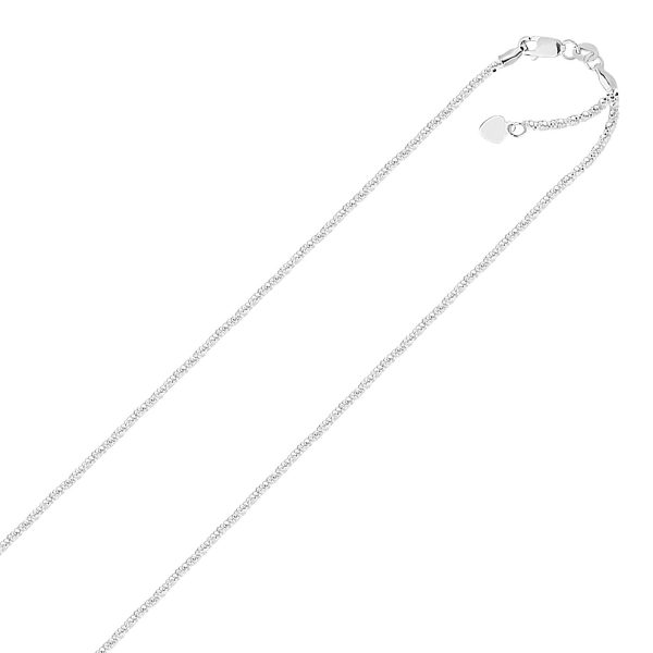 14k White Gold Adjustable Sparkle Chain 1.5mm