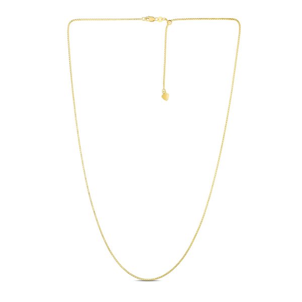14k Yellow Gold Adjustable Popcorn Chain 1.3mm