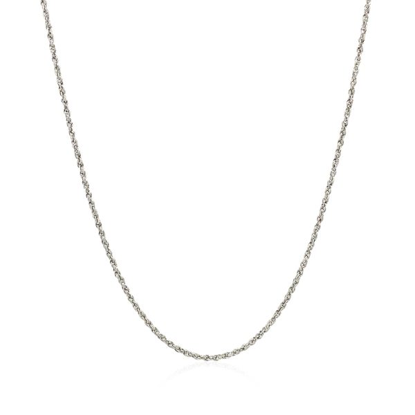 14k White Gold Adjustable Rope Chain 1.0mm