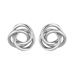 Polished Open Love Knot Earrings in Sterling Silver