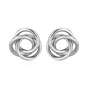 Polished Open Love Knot Earrings in Sterling Silver