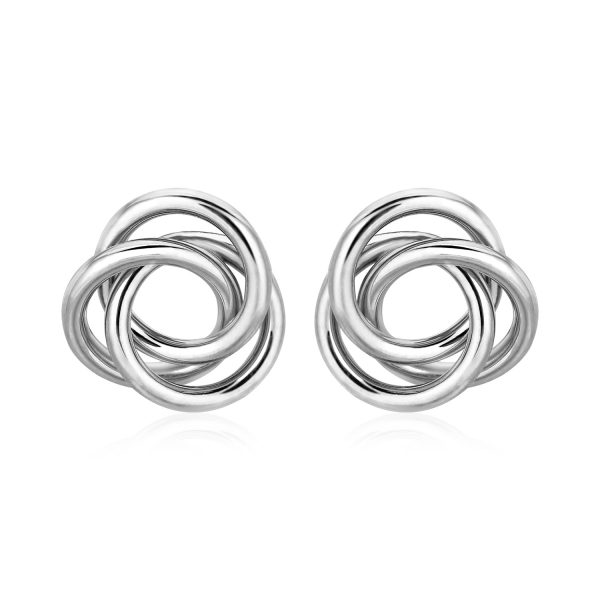 Polished Open Love Knot Earrings in Sterling Silver