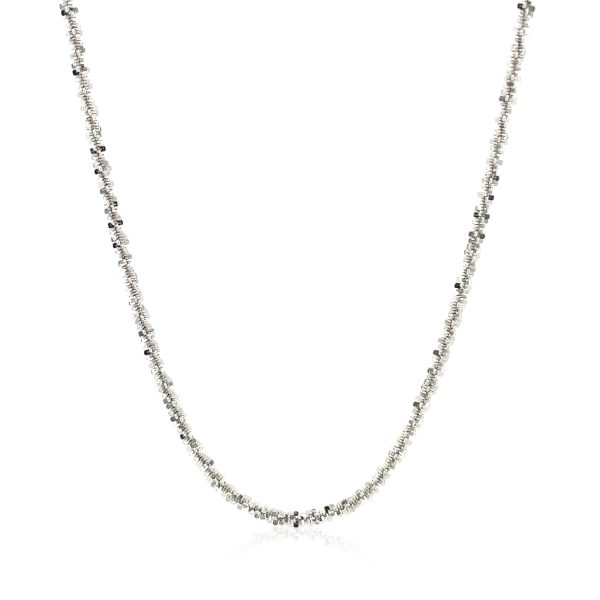 Rhodium Plated 2.2mm Sterling Silver Sparkle Style Chain