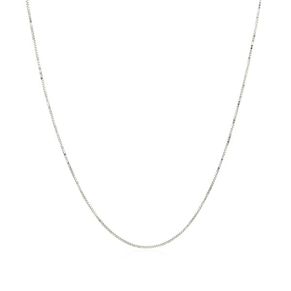 10k White Gold Classic Box Chain 0.45mm