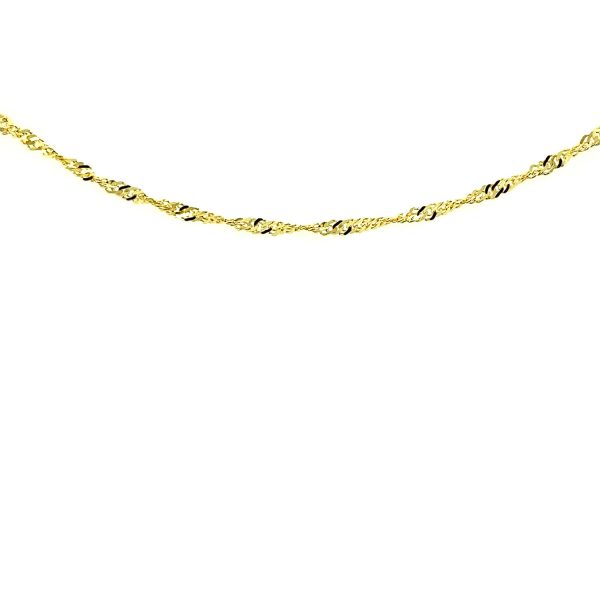 2.1mm 14k Yellow Gold Singapore Bracelet