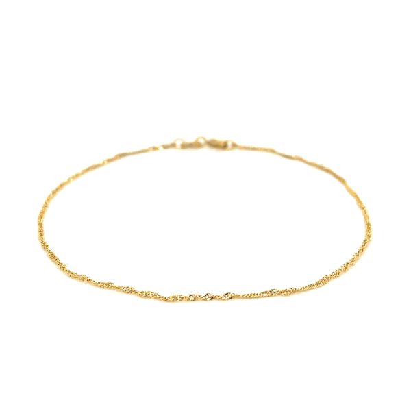 14k Yellow Gold Singapore Bracelet 1.0mm