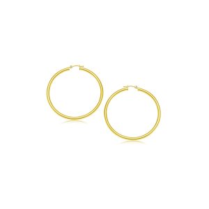 14k Yellow Gold Polished Hoop Earrings (15 mm)