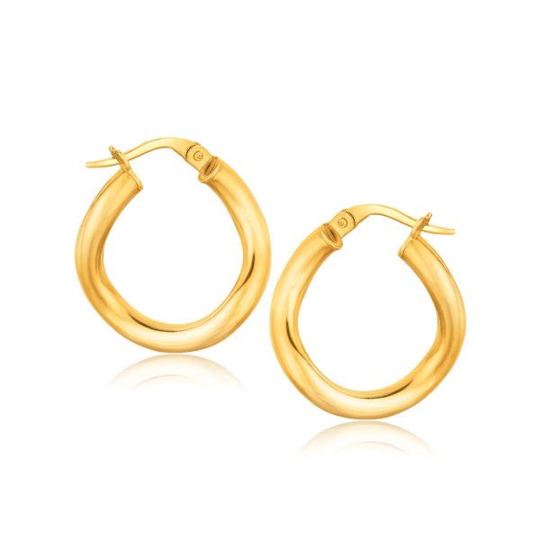 14k Yellow Gold Italian Twist Hoop Earrings (5/8 inch Diameter)