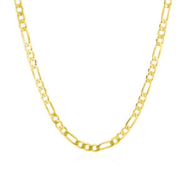 3.1mm 14k Yellow Gold Solid Figaro Chain