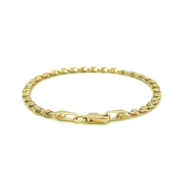 2.9mm 14k Yellow Gold Heart Bracelet