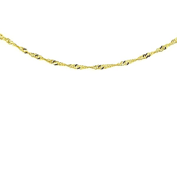 2.1mm 14k Yellow Gold Singapore Anklet