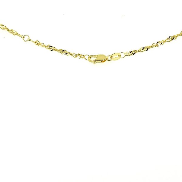 2.1mm 14k Yellow Gold Singapore Anklet