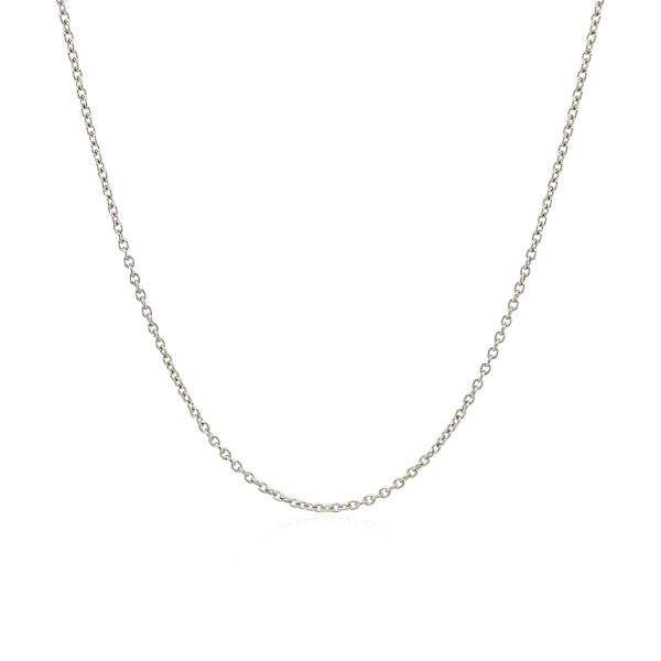 14k White Gold Round Cable Link Chain 1.1mm