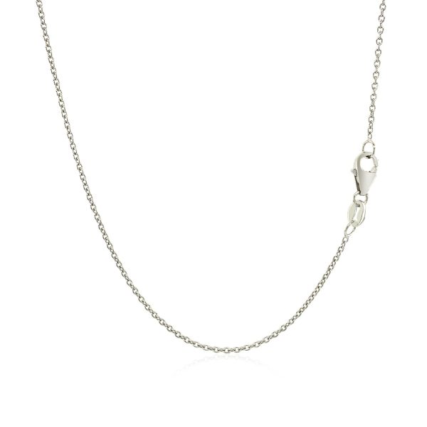 14k White Gold Round Cable Link Chain 1.1mm