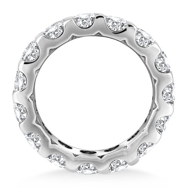 14k White Gold Round Diamond Studded Eternity Ring