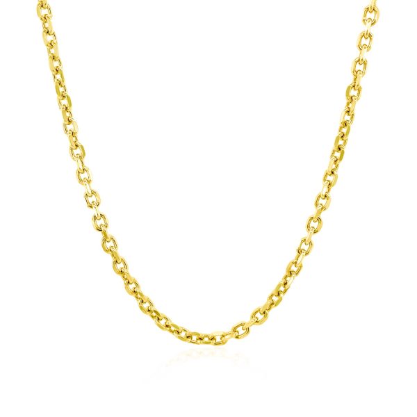 2.3mm 14k Yellow Gold Diamond Cut Cable Link Chain