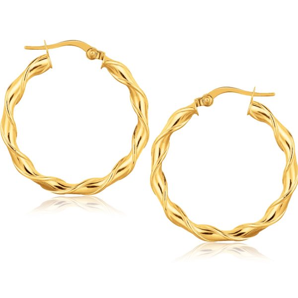 14k Yellow Gold Hoop Earrings (1 1/8 inch)