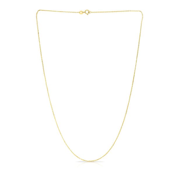 14k Yellow Gold Diamond Cut Cable Link Chain 1.1mm