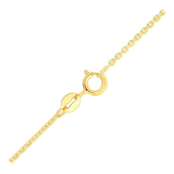 14k Yellow Gold Diamond Cut Cable Link Chain 1.1mm