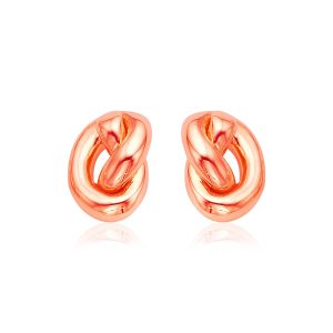 14k Rose Gold Polished Knot Earrings