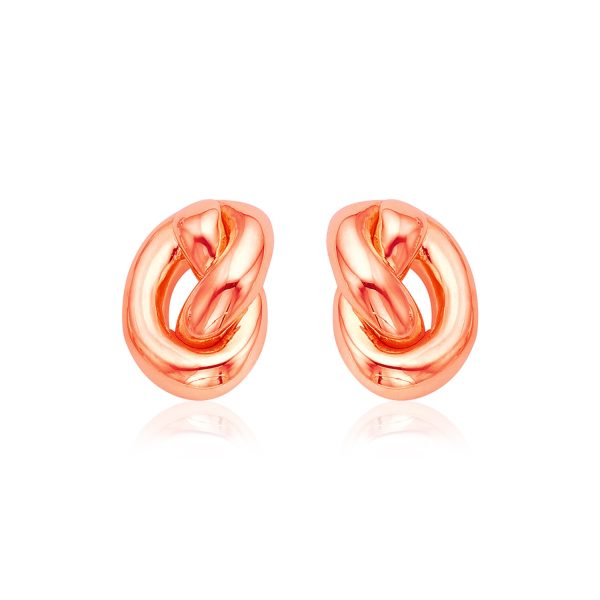 14k Rose Gold Polished Knot Earrings
