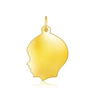 14k Yellow Gold Large Boy Head Charm
